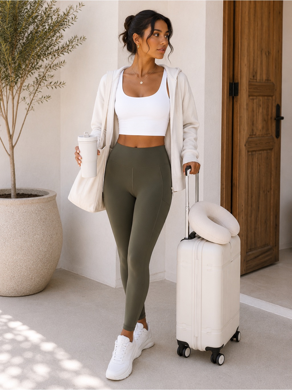Olive Green High Waisted Pocket Leggings | Buttery Soft Fit